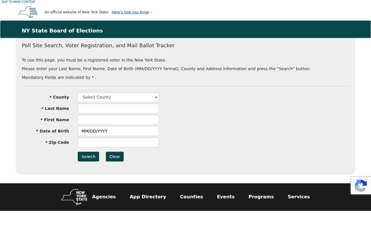 Rockland County residents directory New York voter lookup fields